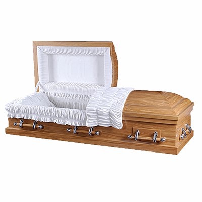 Ameriken Style Granmoun Abete Wood Coffin